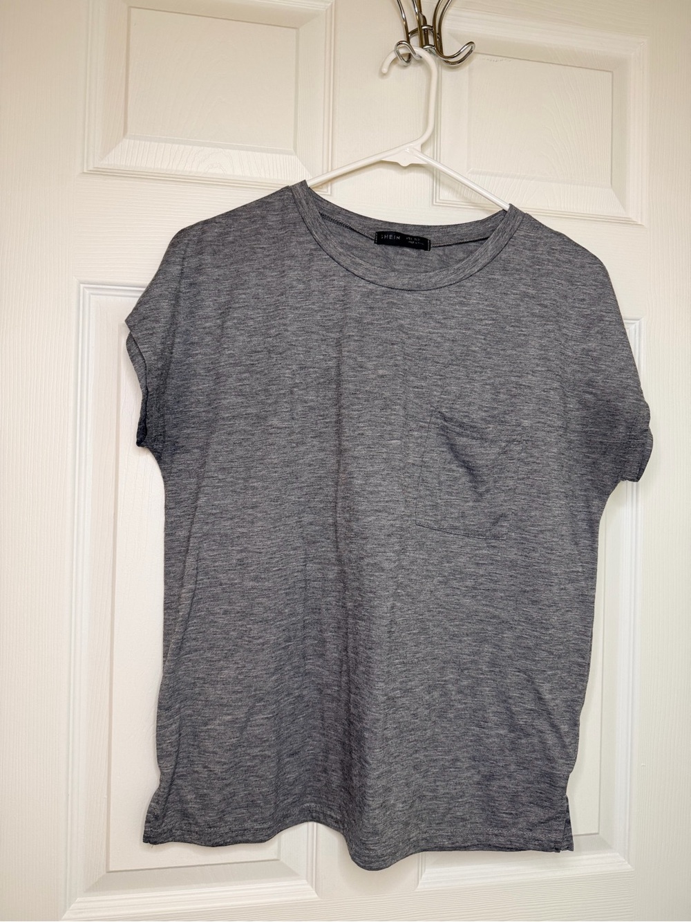 SHEIN Gray Short Sleeve Pocket Tee